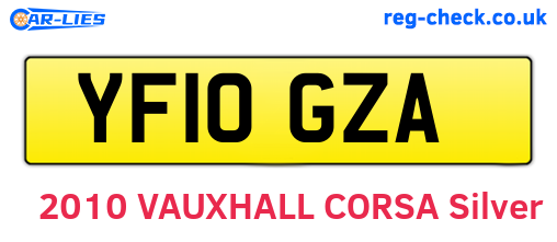 YF10GZA are the vehicle registration plates.