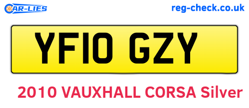YF10GZY are the vehicle registration plates.