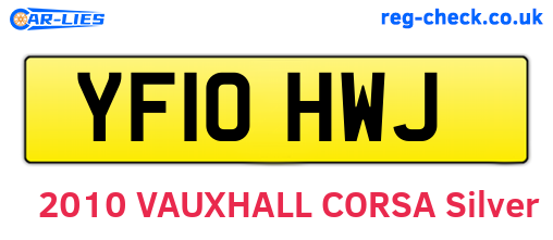 YF10HWJ are the vehicle registration plates.