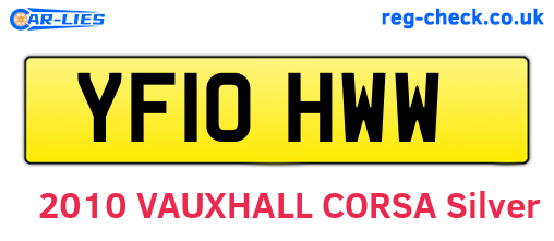 YF10HWW are the vehicle registration plates.