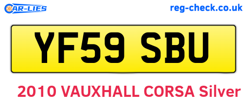 YF59SBU are the vehicle registration plates.