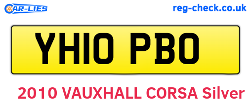 YH10PBO are the vehicle registration plates.
