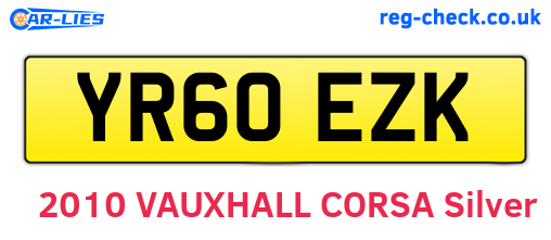 YR60EZK are the vehicle registration plates.