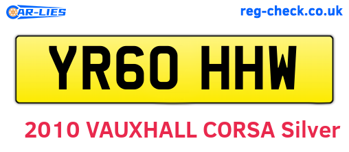 YR60HHW are the vehicle registration plates.