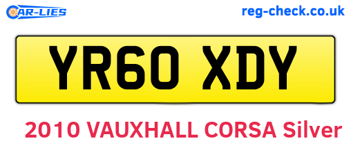 YR60XDY are the vehicle registration plates.