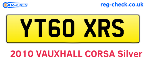 YT60XRS are the vehicle registration plates.