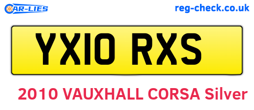 YX10RXS are the vehicle registration plates.