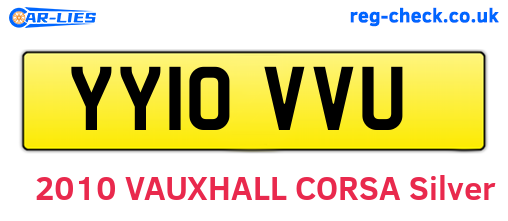 YY10VVU are the vehicle registration plates.