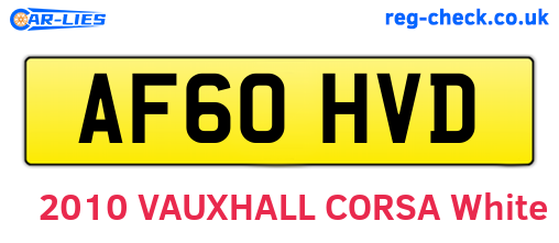 AF60HVD are the vehicle registration plates.