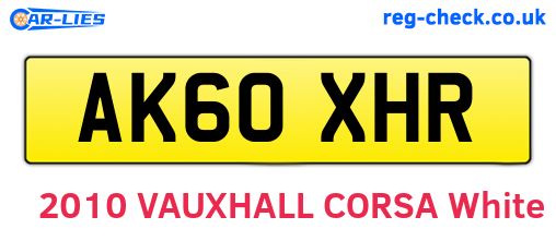 AK60XHR are the vehicle registration plates.