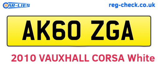 AK60ZGA are the vehicle registration plates.