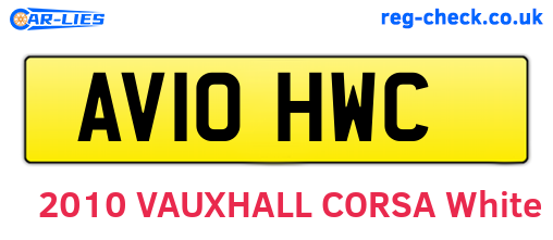 AV10HWC are the vehicle registration plates.