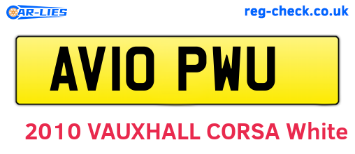 AV10PWU are the vehicle registration plates.