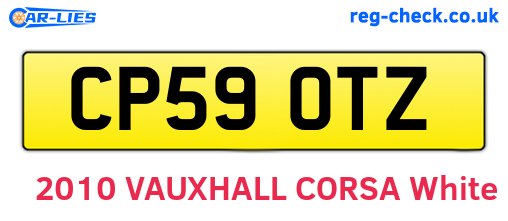 CP59OTZ are the vehicle registration plates.