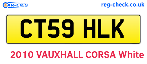 CT59HLK are the vehicle registration plates.