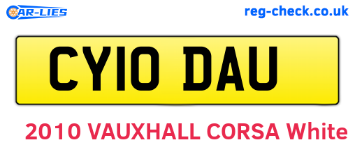 CY10DAU are the vehicle registration plates.