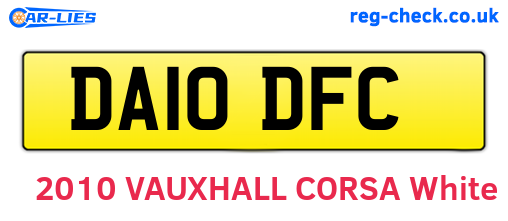 DA10DFC are the vehicle registration plates.