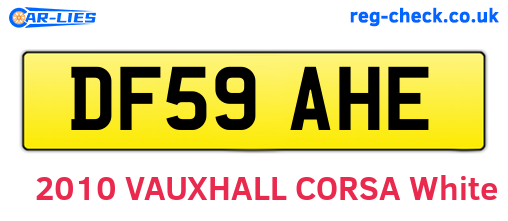 DF59AHE are the vehicle registration plates.