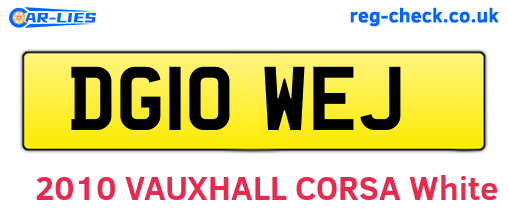 DG10WEJ are the vehicle registration plates.