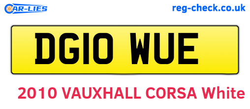DG10WUE are the vehicle registration plates.