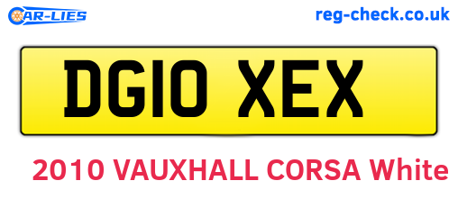 DG10XEX are the vehicle registration plates.