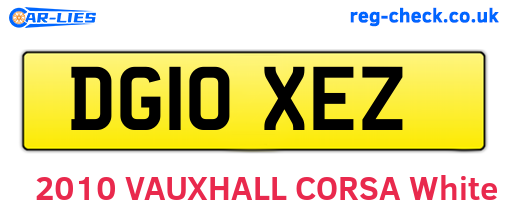 DG10XEZ are the vehicle registration plates.