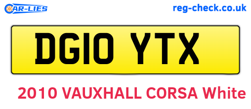 DG10YTX are the vehicle registration plates.