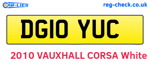 DG10YUC are the vehicle registration plates.