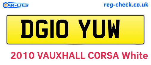 DG10YUW are the vehicle registration plates.
