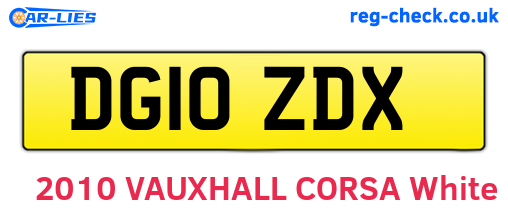 DG10ZDX are the vehicle registration plates.