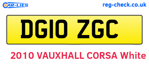 DG10ZGC are the vehicle registration plates.