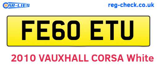 FE60ETU are the vehicle registration plates.