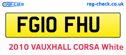 FG10FHU are the vehicle registration plates.