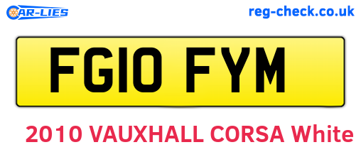 FG10FYM are the vehicle registration plates.