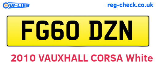 FG60DZN are the vehicle registration plates.