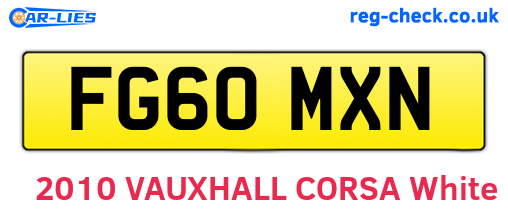 FG60MXN are the vehicle registration plates.
