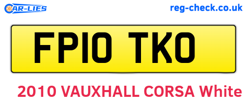 FP10TKO are the vehicle registration plates.