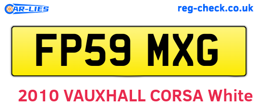 FP59MXG are the vehicle registration plates.
