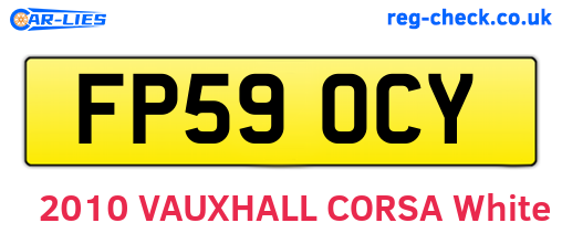 FP59OCY are the vehicle registration plates.