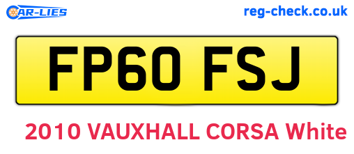 FP60FSJ are the vehicle registration plates.