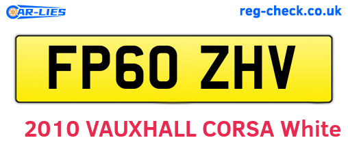 FP60ZHV are the vehicle registration plates.