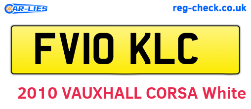 FV10KLC are the vehicle registration plates.