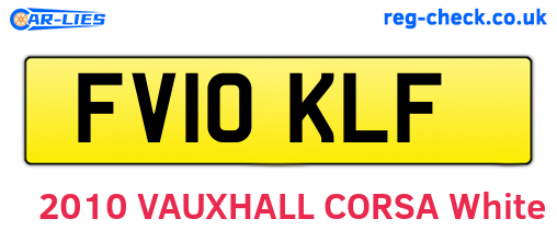 FV10KLF are the vehicle registration plates.