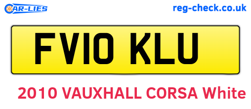 FV10KLU are the vehicle registration plates.