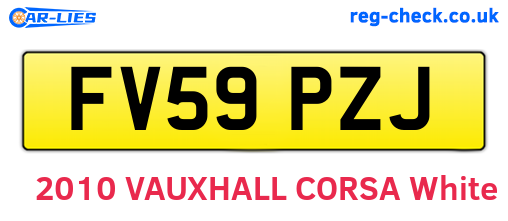 FV59PZJ are the vehicle registration plates.