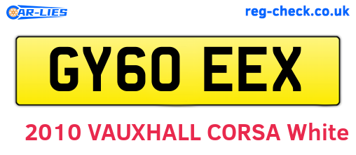 GY60EEX are the vehicle registration plates.