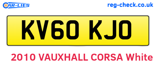 KV60KJO are the vehicle registration plates.
