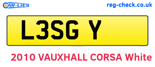 L3SGY are the vehicle registration plates.