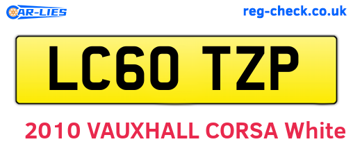 LC60TZP are the vehicle registration plates.