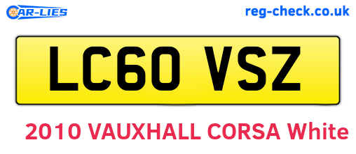 LC60VSZ are the vehicle registration plates.